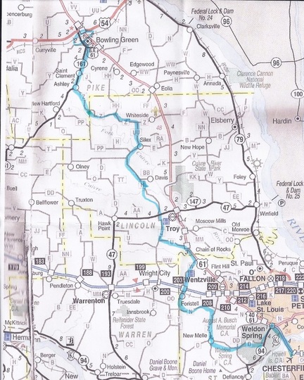 Jim Shaws Ride Map